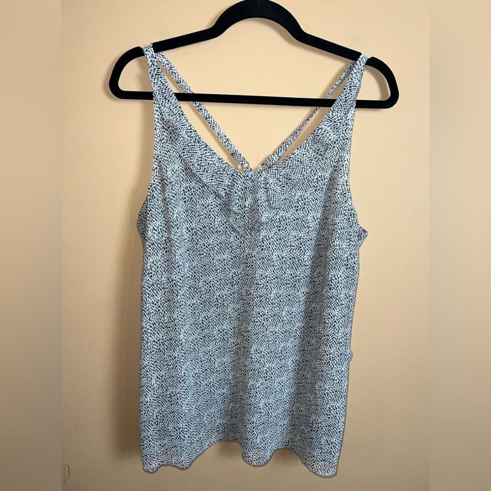 CAbi White and Black Speckled Camisole Tank Top